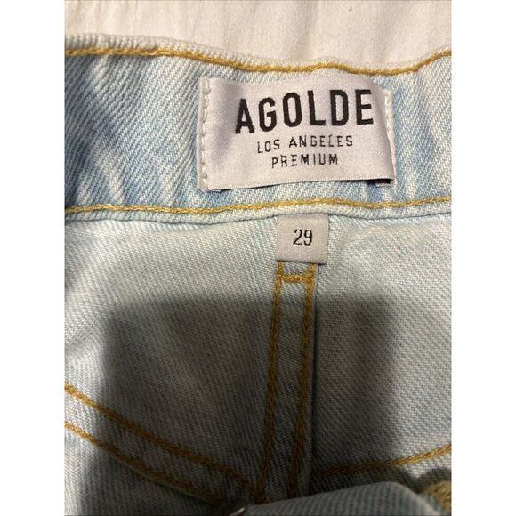 AGOLDE Jaden A038-811 Light Blue High Rise Denim Jean Shorts Cut Off Forever 29 - Picture 6 of 8